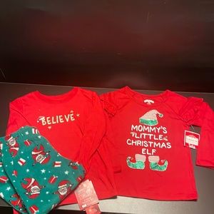 NEW Jammies For Your Families Toddler Pajama Set & Mommy’s Little Elf Top 3T